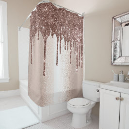 Spark Drip Glitter Effect Blush Roos Girly Skinny Douchegordijn
