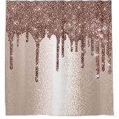 Spark Drip Glitter Effect Blush Roos Girly Skinny Douchegordijn (Voorkant)