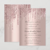 Spark Glitter Drips Rose Marsala Bruiloftsfeest Kaart (Voorkant / Achterkant)