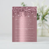 Spark Glitter Drips Roze Bourgondië Bruiloft Sweet Kaart (Staand voorkant)