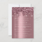Spark Glitter Drips Roze Burgundy Bruids Sweet 16e Kaart (Voorkant)