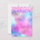 Spark Glitter Drips Roze Drips Bruids Sweet 16e Kaart (Achterkant)