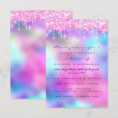 Spark Glitter Drips Roze Drips Bruids Sweet 16e Kaart (Voorkant / Achterkant)