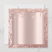 Spark Glitter Drips Roze Glitter Bruiloft Sweet 16 Kaart (Achterkant)