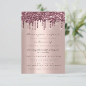 Spark Glitter Drips Roze Goud Bruids Sweet 16th Kaart (Staand voorkant)