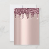 Spark Glitter Drips Roze Goud Bruids Sweet 16th Kaart (Achterkant)