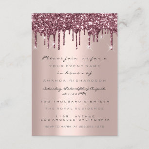 Spark Glitter Drips Roze Goud  Bruids Sweet 16th Kaart