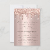 Spark Glitter Drips Roze Goud Bruids Sweet 16th Kaart (Voorkant)