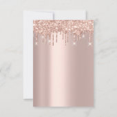 Spark Glitter Drips Roze Goud Bruids Sweet 16th Kaart (Achterkant)