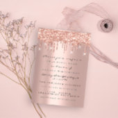 Spark Glitter Drips Roze Goud Bruids Sweet 16th Kaart