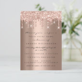 Spark Glitter Drips Roze Goud  Bruids Sweet 16th Kaart (Staand voorkant)