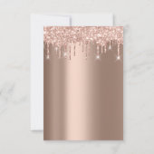 Spark Glitter Drips Roze Goud  Bruids Sweet 16th Kaart (Achterkant)
