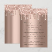 Spark Glitter Drips Roze Goud  Bruids Sweet 16th Kaart (Voorkant / Achterkant)