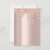 Spark Glitter Drips Roze Goud Formele Uitnodiging (Achterkant)