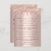 Spark Glitter Drips Roze Goud Sweet 16th 15th Lux Kaart (Voorkant / Achterkant)