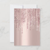 Spark Glitter Drips Roze Marsala Bruiloftsdouche Kaart (Achterkant)