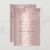 Spark Glitter Drips Roze Marsala Bruiloftsdouche Kaart (Voorkant / Achterkant)