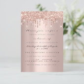 Spark Glitter Drips Roze Nieuwe Baby Shower Hand Kaart (Staand voorkant)
