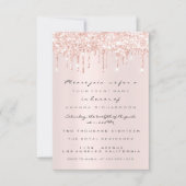 Spark Glitter Drips Roze Roze Bruids Sweet 16th Kaart (Voorkant)