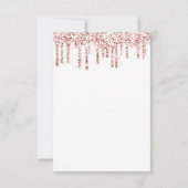 Spark Glitter Drips Roze Wit  Bruids Sweet 16e Kaart (Achterkant)