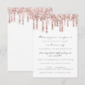 Spark Glitter Drips Roze Wit  Bruids Sweet 16e Kaart (Voorkant / Achterkant)