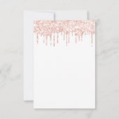 Spark Glitter Drips Roze Wit Bruids Sweet 16th Kaart (Achterkant)