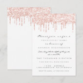 Spark Glitter Drips Roze Wit Bruids Sweet 16th Kaart (Voorkant / Achterkant)