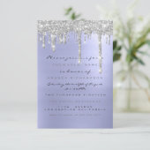 Spark Glitter Drips Zilver Blauw Bruids Sweet 16 Kaart (Staand voorkant)