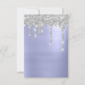 Spark Glitter Drips Zilver Blauw Bruids Sweet 16 Kaart (Achterkant)