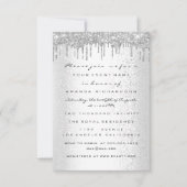 Spark Glitter Drips Zilver Grijs Bruids Sweet 16th Kaart (Voorkant)