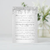Spark Glitter Drips Zilver Grijs Bruids Sweet 16th Kaart (Staand voorkant)