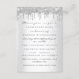 Spark Glitter Drips Zilver Grijs Bruids Sweet 16th Kaart
