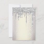 Spark Glitter Drips Zilver Rokerige Bruiloft Sweet Kaart (Achterkant)
