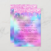 Spark Glitter Druppels Roze Druppels Bruids Sweet  Kaart (Voorkant / Achterkant)