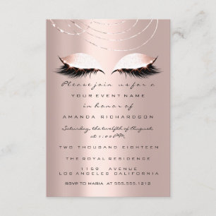 Spark Glitter Ogen Roze Goud  Bruids Sweet 16th Kaart