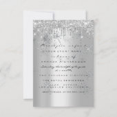 Spark Glitter Roos Silver Bridal Sweet 16 Snow Kaart (Voorkant)