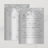 Spark Glitter Roos Silver Bridal Sweet 16 Snow Kaart (Voorkant / Achterkant)