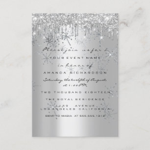 Spark Glitter Roos Silver Bridal Sweet 16 Snow Kaart