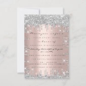 Spark Glitter Roos Zilver Lux Bruids Sweet 16e Kaart (Voorkant)