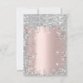 Spark Glitter Roos Zilver Lux Bruids Sweet 16e Kaart (Achterkant)