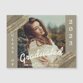 Spark Gold Afstuderen Foto aankondiging Magnet