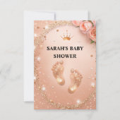 Spark Gold Glitter Baby shower Feet VIP Kaart (Voorkant)
