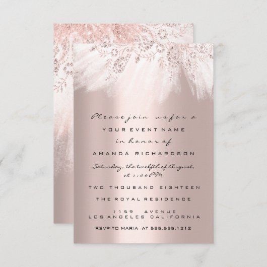 Spark Jurk Rose Goud  Bruidsmeisjes Bruiloft Kaart (Voorkant / Achterkant)