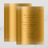 Spark Metallic Goud Glitter Zand Formeel Elegant Kaart (Voorkant / Achterkant)