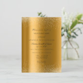 Spark Metallic Goud Glitter Zand Formeel Elegant Kaart (Staand voorkant)