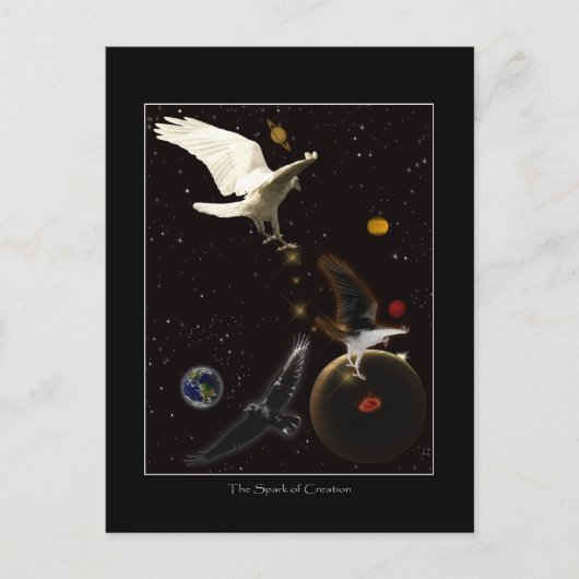 "Spark of Creation" White Raven Gifts Briefkaart (Voorkant)