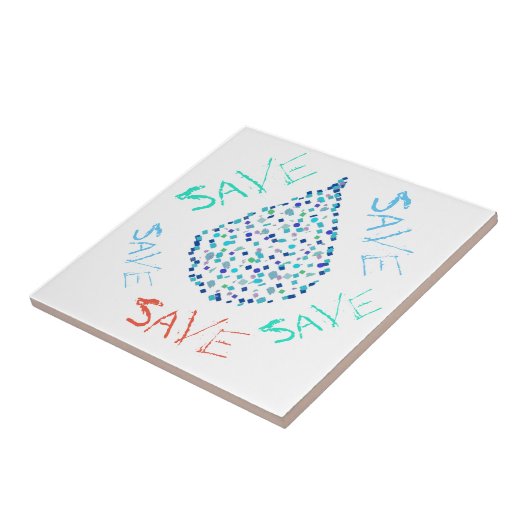 Spark Water Drop Funky Tegeltje (Zijkant)