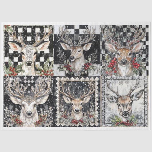 Sparke Deer Squares, Rendieren Tissuepapier (Voorkant)