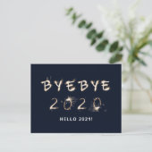 Sparkel Afscheid 2020 Hallo 2021 Feestdagenkaart (Staand voorkant)