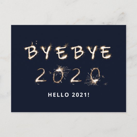 Sparkel Afscheid 2020 Hallo 2021 Feestdagenkaart (Voorkant)